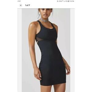 Fabletics EUC Women's Tropez Mesh Cutout Black Athletic Dress Size XS